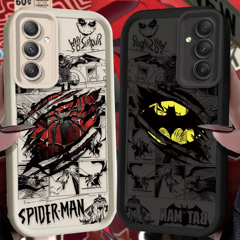 Marvel Spider Man Batman Case for Samsung Galaxy S25 S24 S23 Ultra S22 S21 Plus FE 5G A54 A34 A14 A73 A53 A33 5G Silicone Cover