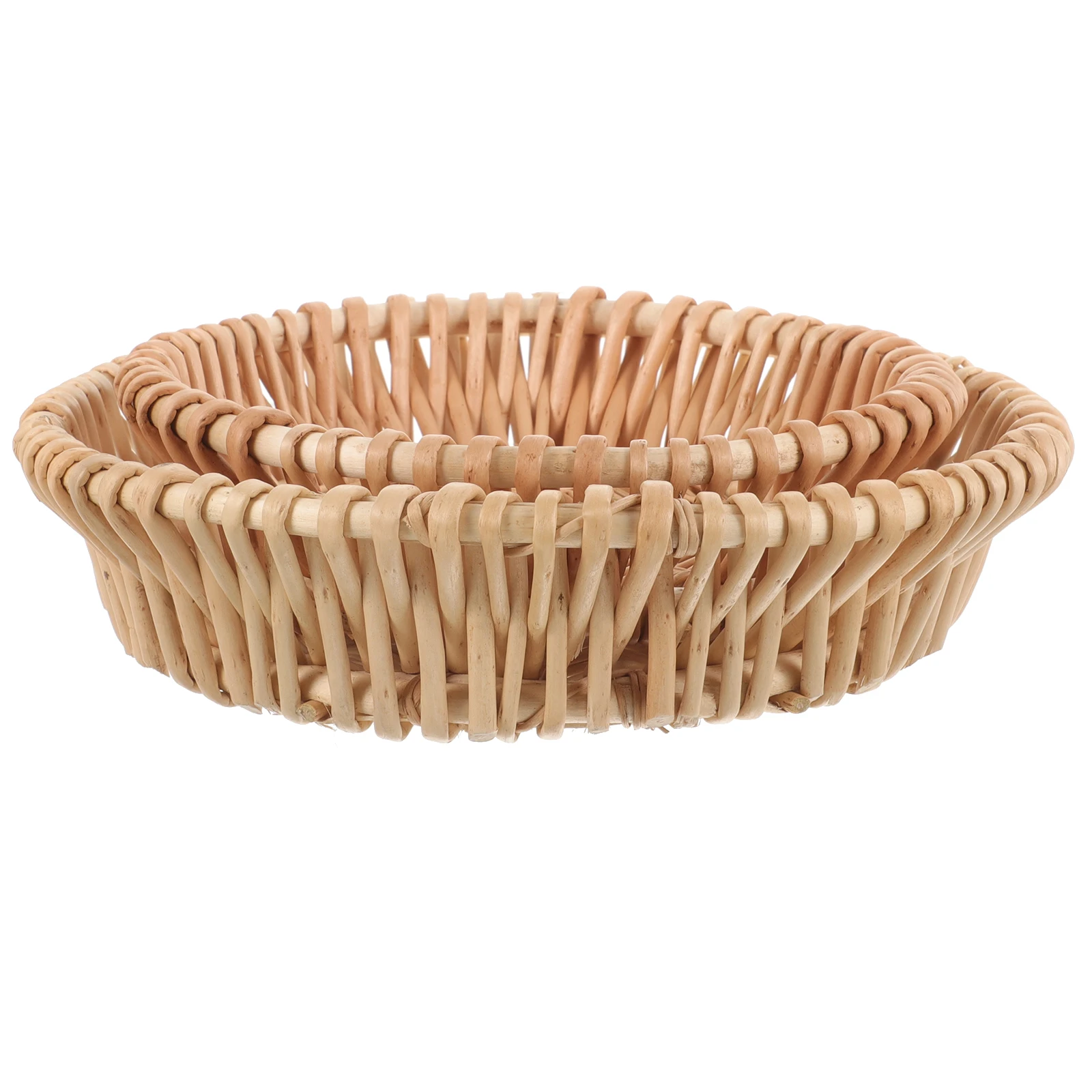 

2pcs Woven Food Storage Baskets Fruit Snack Holders Kitchen Organizers Home Office Decorative Trays Bedroom Study Room Small