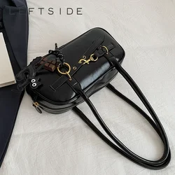 LEFTSIDE Small PU Leather Underarm Bags Lady Shoulder Bag for Women 2024 Winter New Y2K Retro Tote Bags Handbags And Purses