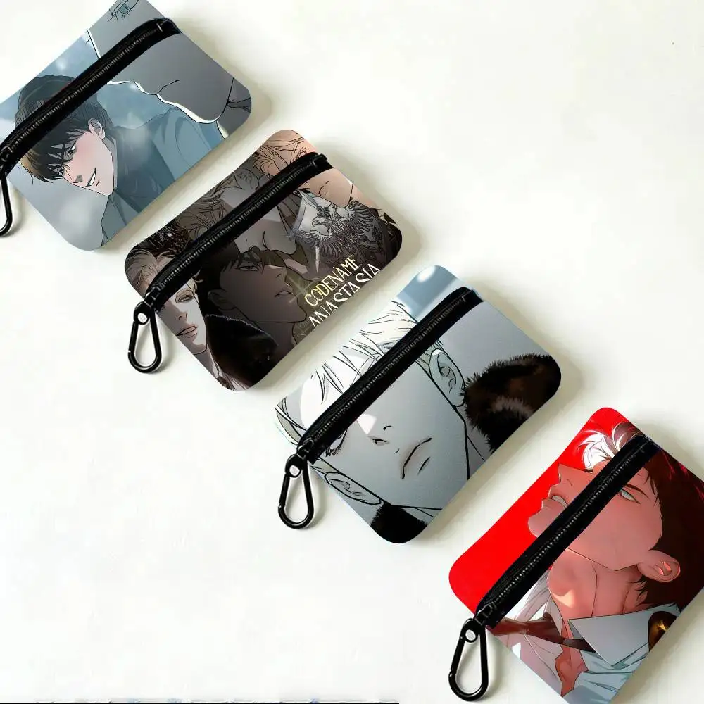 Manga C-Codename Anastasia Oxford Fabric Wallet With Zipper Hanging Multifunctional Bag For Credit Cards Keys Coins