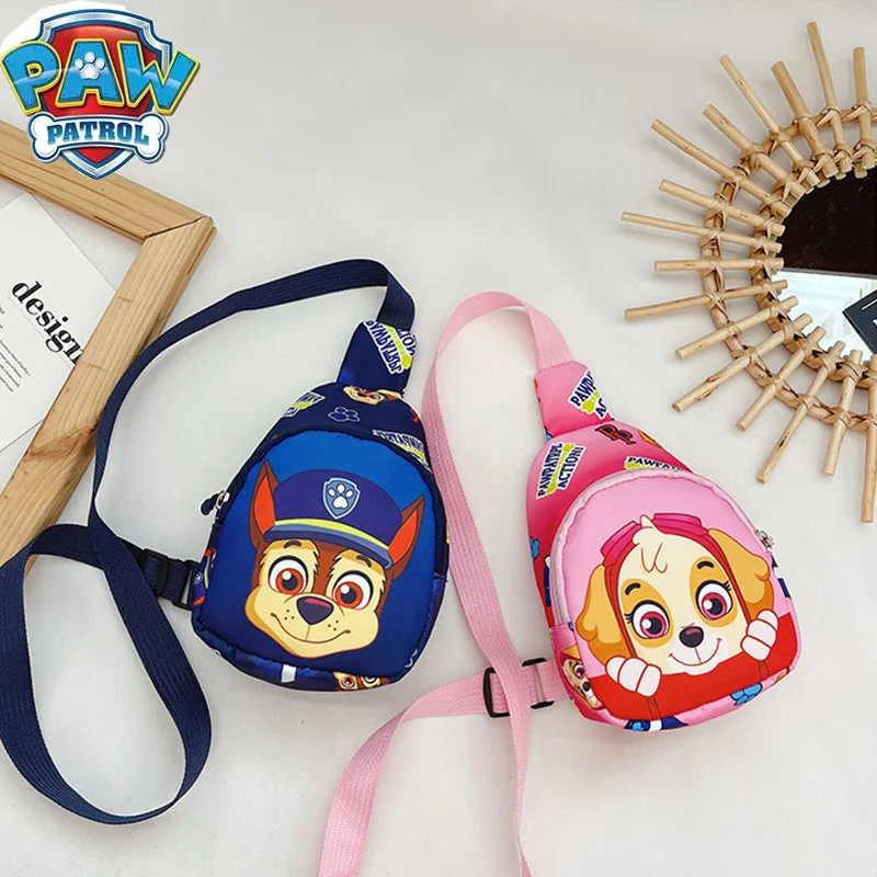 Paw Patrol Children\'s Chest Bag Baby Boy Girl Toddler Bag Small Bag Storage Pouch Outdoor Shoulder Bags Kid Toy Zipper Wasit Bag