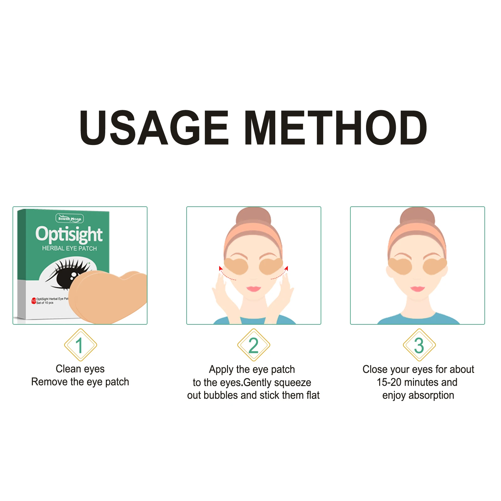 South Moon Wormwood Eye Care Sticker Box Stay Up Late Eye Dry Eye Astringent Cold Compress Stick Moxibustion Students