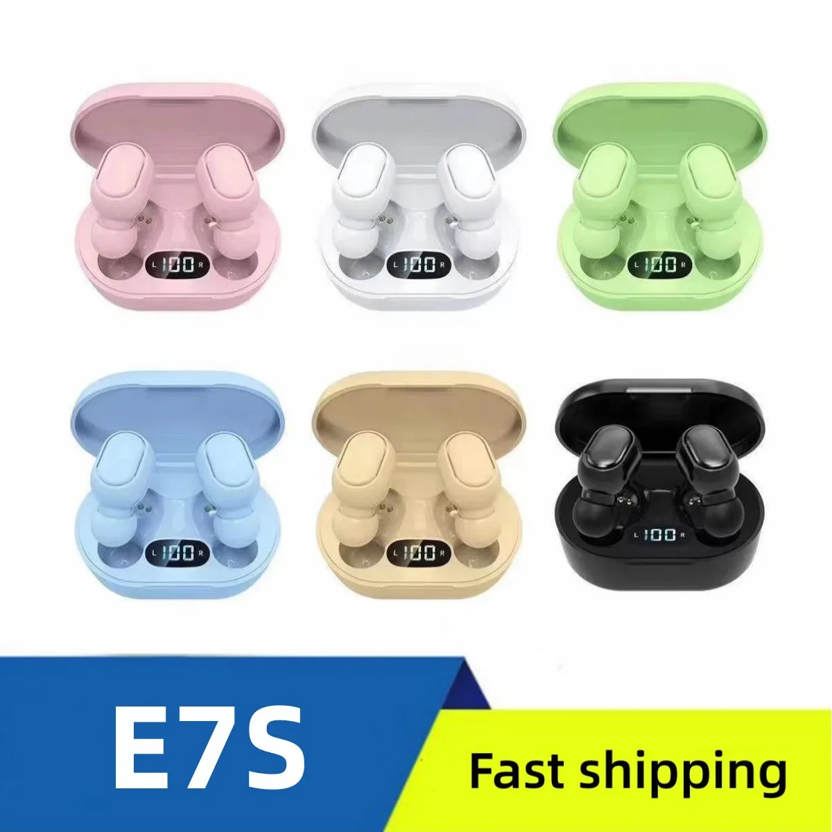 10Pcs Wholesale TWS E7S Wireless Headphones Bluetooth Earphone 5.0 Stereo Headset Earbuds with Microphone for Iphone Xiaomi