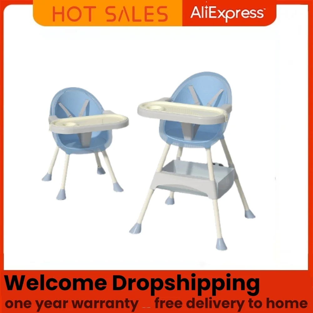 

Baby High Chair 2-in-1 with Footrest, Detachable Double Tray, Easy to Clean Feeding , high quality free quickly delivery