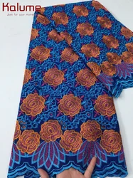 Kalume Nigerian Cotton Lace Fabric with Stones 2025 Newly African Swiss Voile Lace Fabric for Sewing Women Evening Party F4238