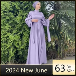 Satin Abaya para Mulheres, Ramadan, Eid Mubarak, Árabe Saudita, Turquia, Islamismo, Hijab Muçulmano, Vestido para Mulheres, Long Kaftan, Dubai