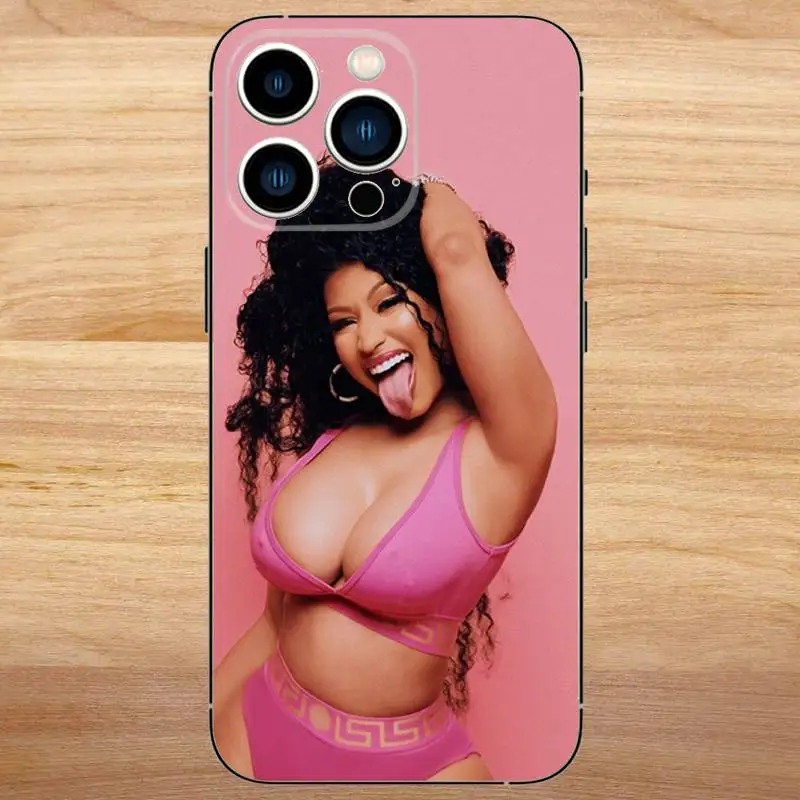 Hot Singer Nicki Minaj Telefoon Case Voor iPhone 15,14,13,12,11,Pro,Max,Plus,Mini,X,XS,XR,8,7,6,S,Plus,SE Zachte Zwarte Case