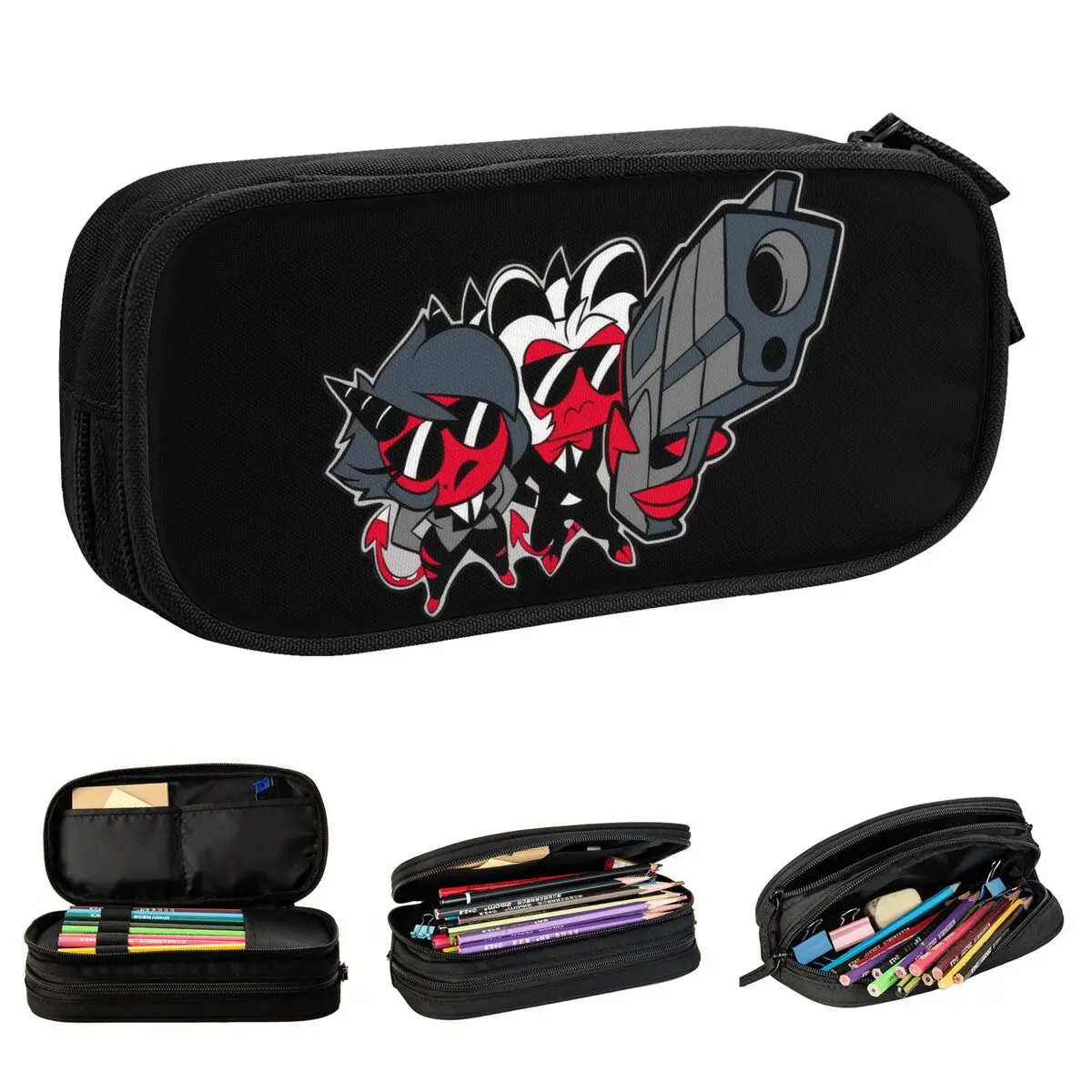 Estuches para lápices Millie y Moxxie Helluva Boss, bolsas para bolígrafos, útiles escolares de gran capacidad para estudiantes, estuches de regalo