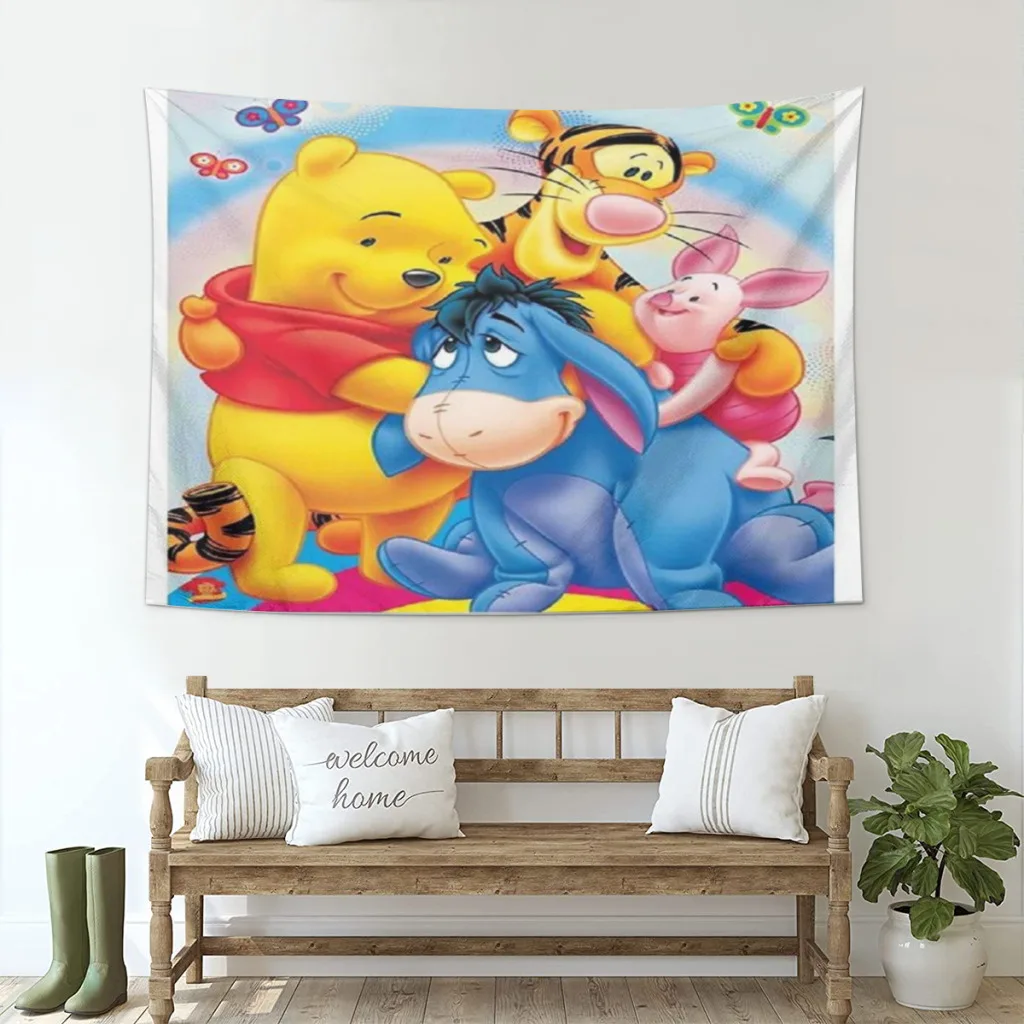 Winnie The Pooh And The Wind Blows Tapestry   Room Ornaments Decoration Bedroom Wall Décor