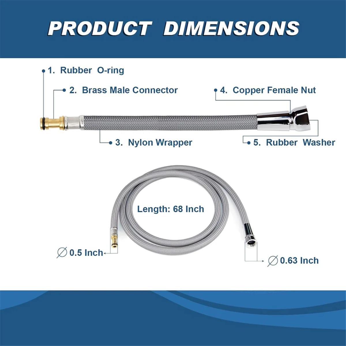 Kit tubo di ricambio per Moen Pull Down Kitchen Faucet 150259, per Moen Kitchen Sink Faucet parte di ricambio