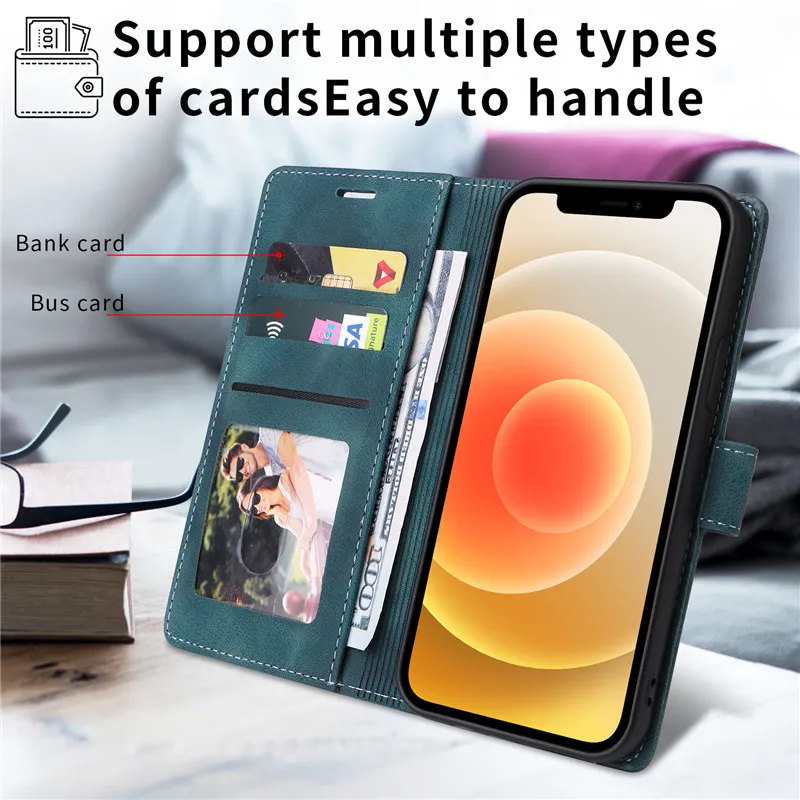 Matte Leather Case For Samsung Galaxy S8+ S8 Plus S8Plus G950F G955F GalaxyS8 Coque Wallet Flip Cover Phone Protective Bags