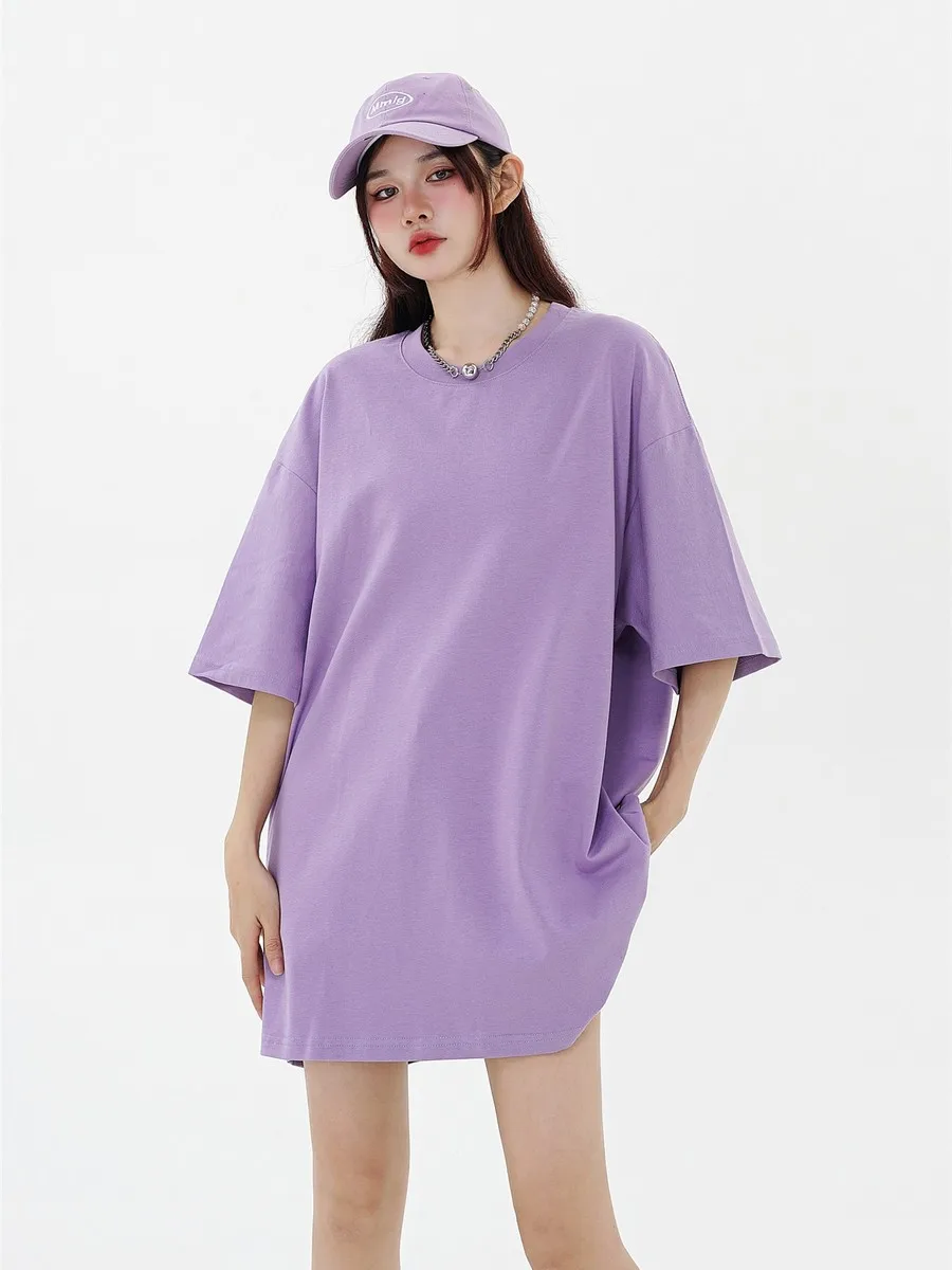 

Thick Baggy Women's Basic Solid T-Shirt Summer Casual T Shirts Short Sleeve Crewneck Cotton Tops Tees for Women Men Streetwear