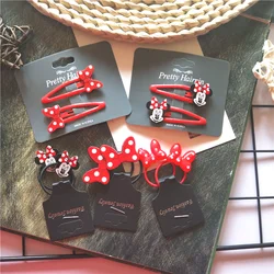 Horquilla de Mickey Minnie de Disney, accesorios para el cabello con lazo para niños, tocado para niñas, Clip BB de dibujos animados, regalo de cumpleaños para niñas, cabello para niñas