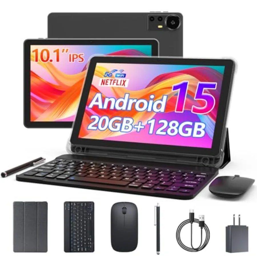 Android 15 tablet for work and entertainment aluminum alloy body matte black finish 20GB RAM + 128GB ROM with 2TB expandable st