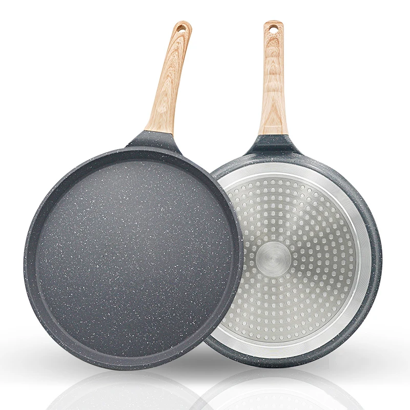 Wholesale Non-stick Pizza Pancake Flat Pan Tawa Induction Pan 8in 10in Round Crepe Pans Non Stick Cookware PFOA Free
