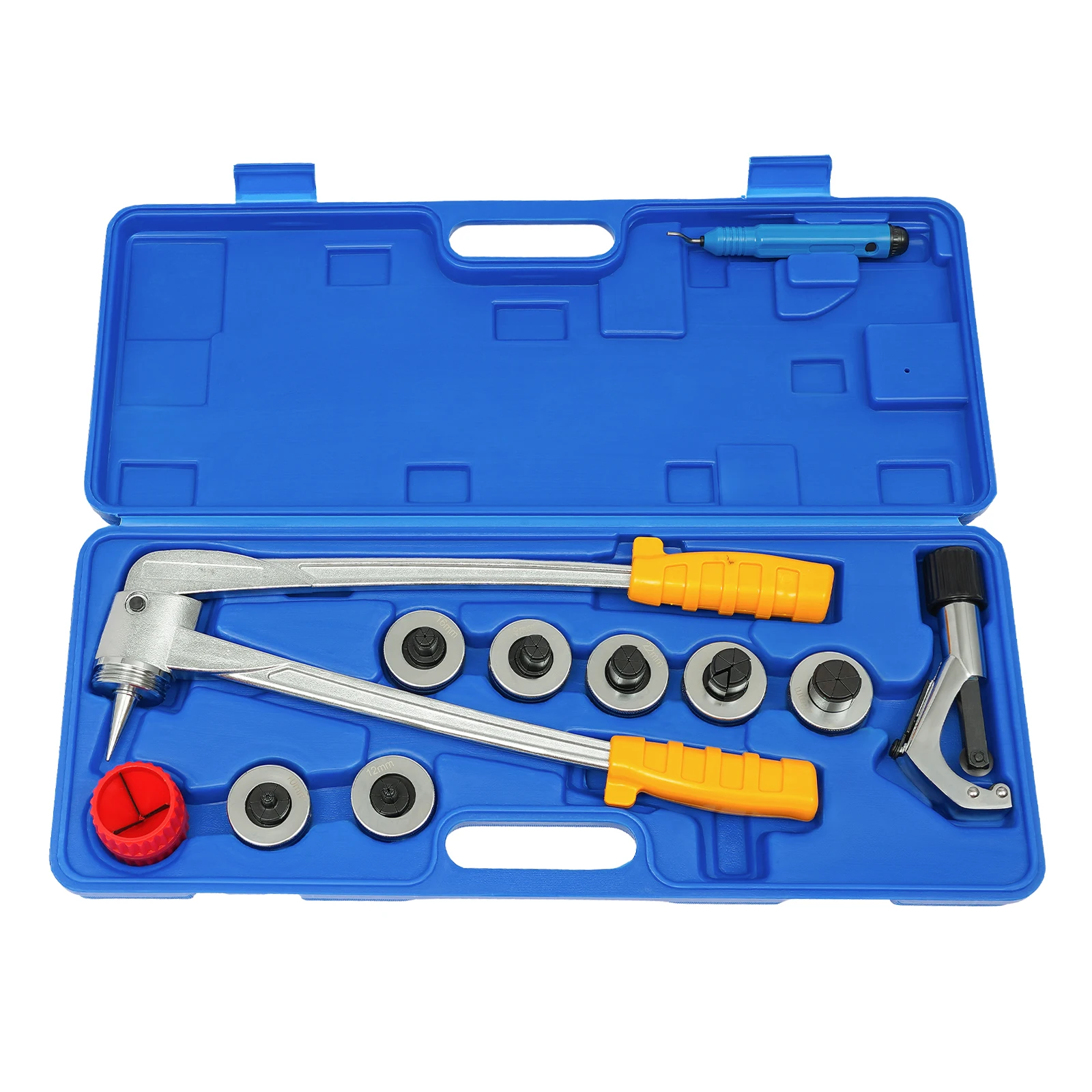 4-28mm Expander Tubes Kit Pliers 7 Head For Aluminum Copper Pipe + Box Press Tool Blue