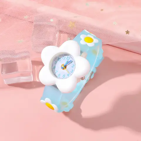 Enkel och snygg silikon barnklocka med blommotiv 8 best sales vackra enkla klockor för tjejer - №7