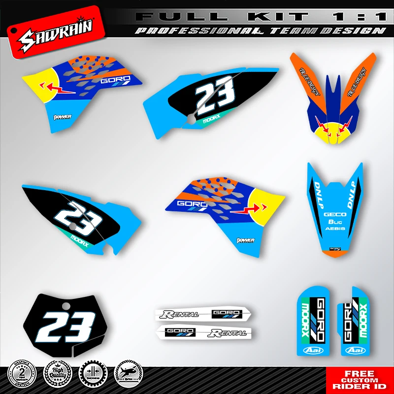 

Sawrain Custom Team Motorcycle Graphics Background Decals Stickers Kit for KTM SX65 2009 2010 2011 2012 2013 2014 2015 002