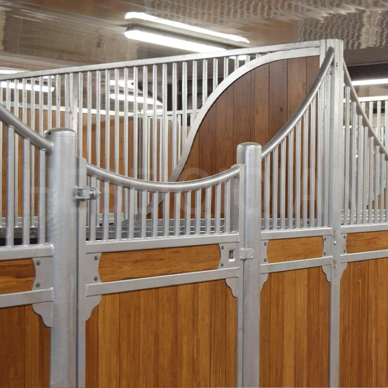 Hot DIP Galvanized Permanent Horse Stable Stall Door Bamboo Horse Panels Steel Structure Portable Steel Horse Stable Fabrication