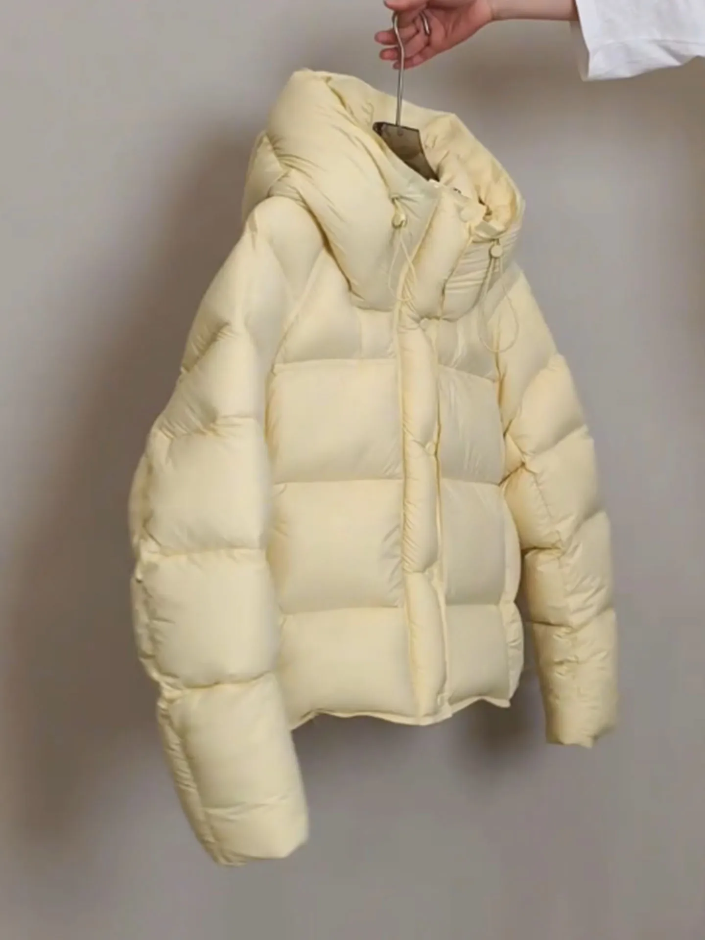 Premium ort Puffer Jaet Damen SLE Warm Gelb Brotmantel Hohe Taille Lange Sve Reißverschluss Alltagskleidung Polyester F...