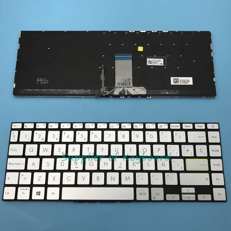New Latin Spanish/English Keyboard For Asus E410 E410K E410KA E410M E410MA Series Laptop Black/Silver Backlit