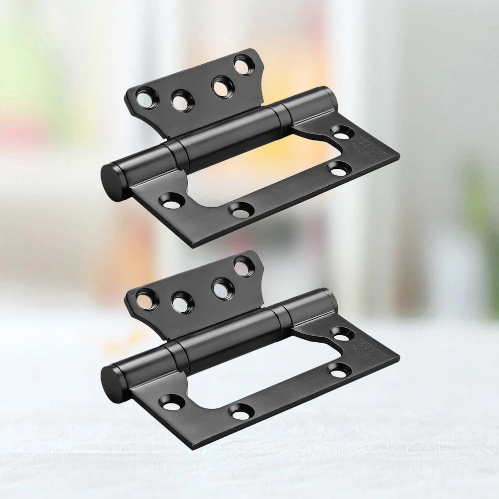 

2 Pcs Black Hinges Thickened Mute Sub-door Stainless Steel Flat Loose-leaf Hardware Durable Anti-corrosion Non-rust