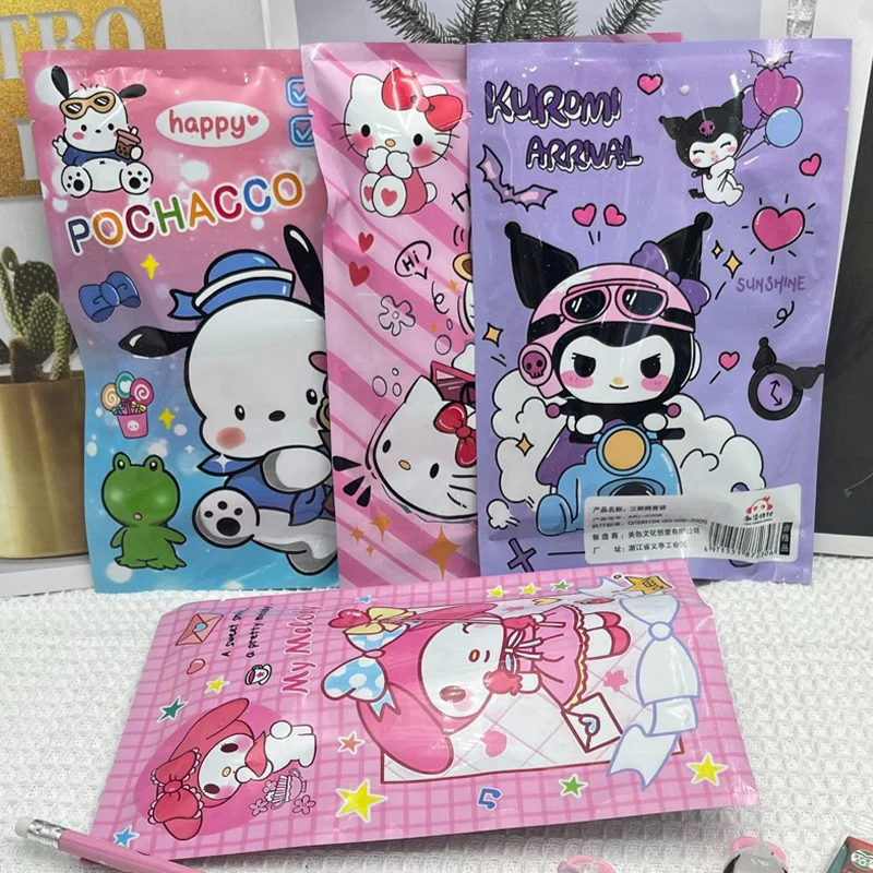 Kawaii Sanrio Anime Kuromi Melody Blind Bag Surprise Stationery Set Mystery Box Decoration Student Reward Gift