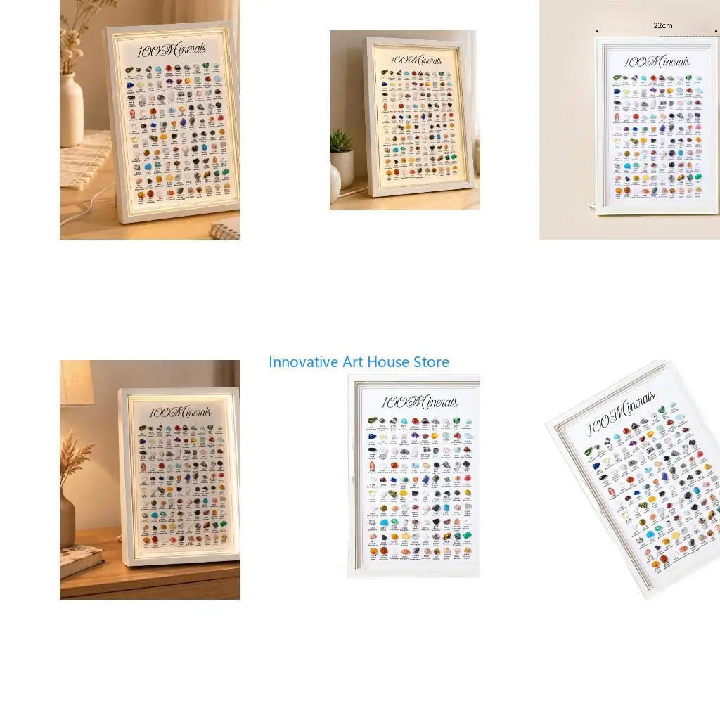 E1PC 100 Mineral Collection Case With Name Text and Desktop Light Feature