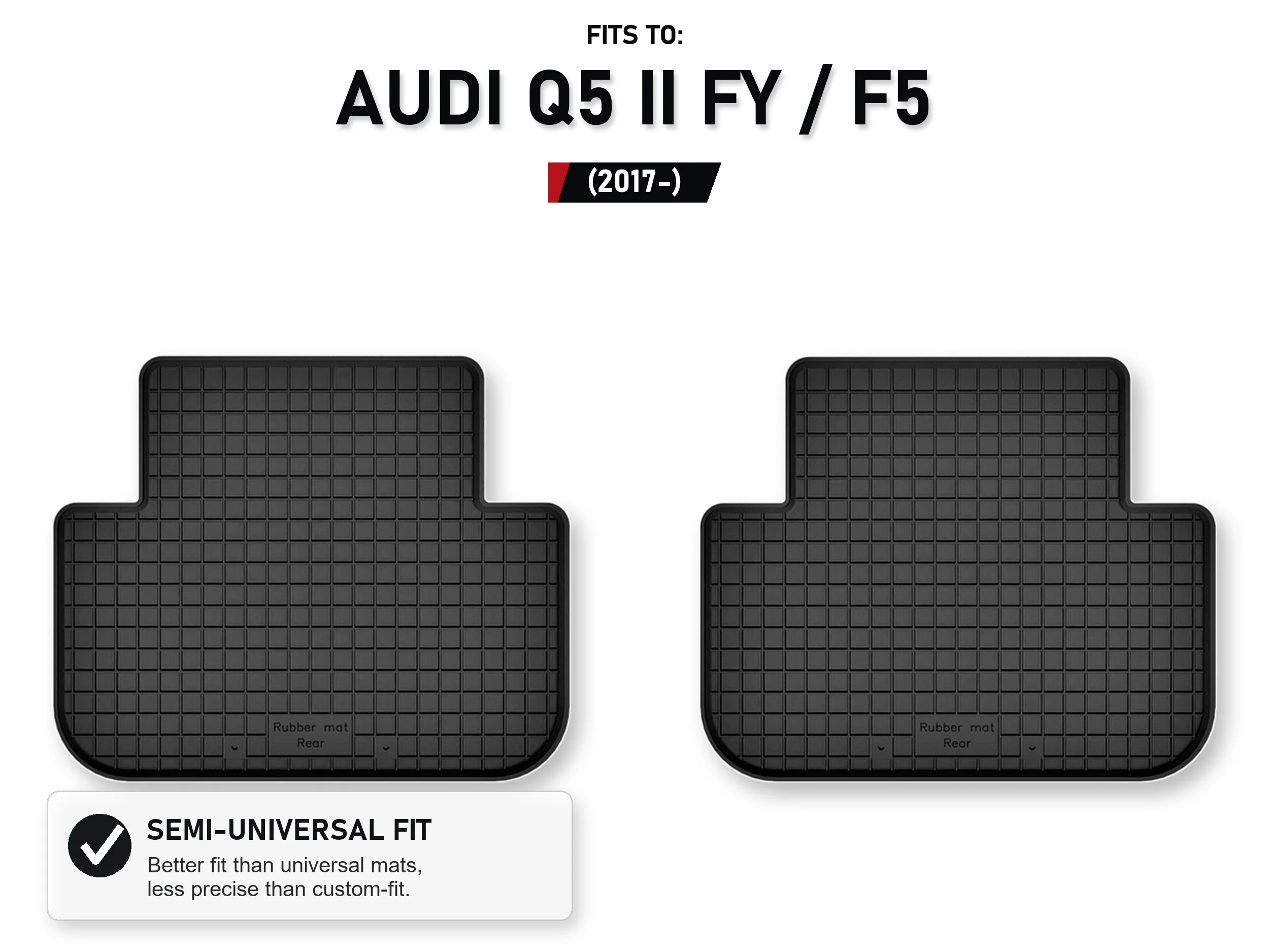 Rubberen bakmatten achteraan voor: Audi Q5 Ii Fy / F5 2017-, 2 stuks