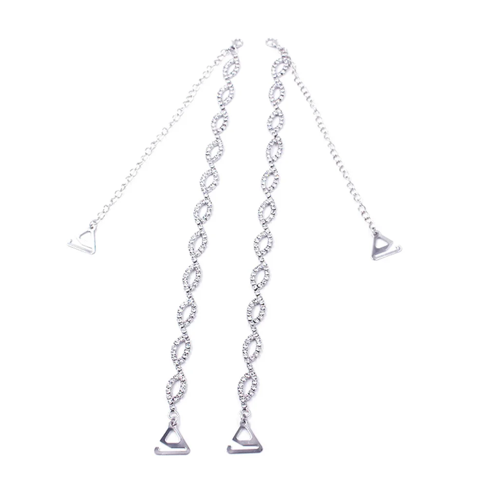 1 زوج قابل للتعديل المعادن حجر الراين حمالة الصدر حزام أصحاب الفضة لامعة الملابس الداخلية الكتف الأشرطة فستان الزفاف اكسسوارات المرأة