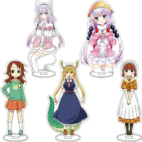 16CM Anime Figure Miss Kobayashi's Dragon Maid Kobayashi Toru Kanna Kamui Elma Cos Acrylic Stand Ornaments Cute Chrismas Gifts