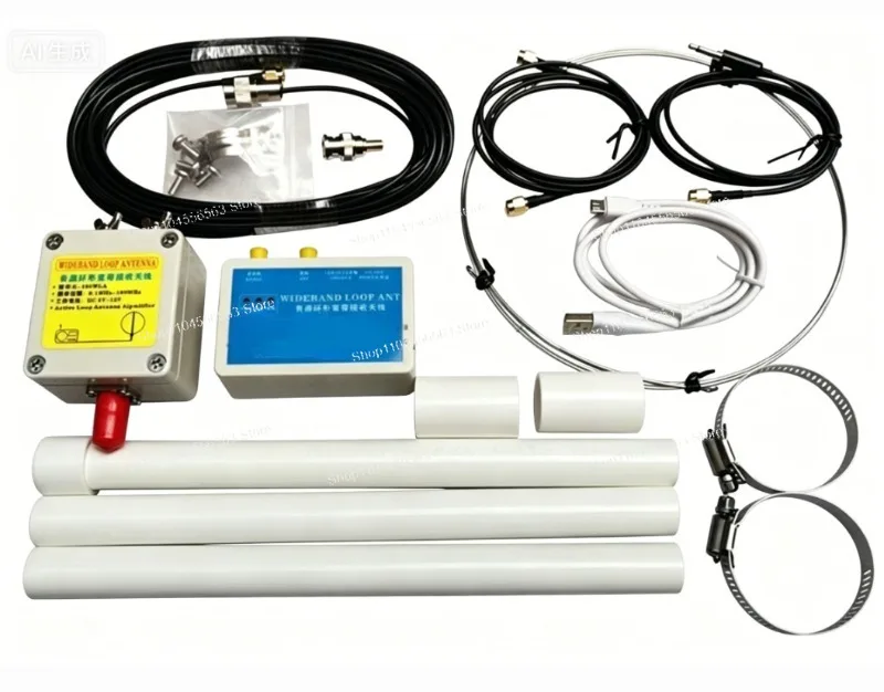 K-180WLA Active Loop Antenna 5M Version: 0.1-180MHz, 20dB Gain, Battery-Powered, for SDR Radio