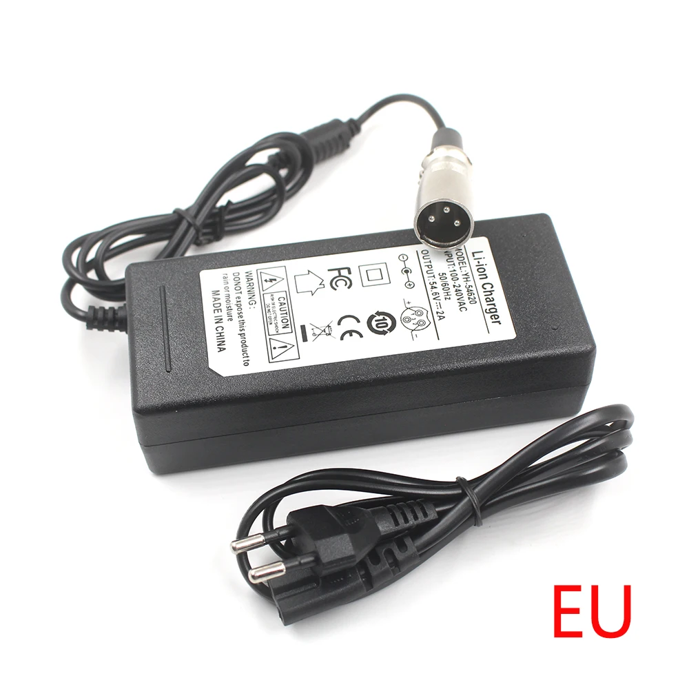54.6V 2A Lý Ion Sạc 48V 13S Pin Li-ion DC Ổ Cắm/Cổng Kết Nối Sạc XLR 3P