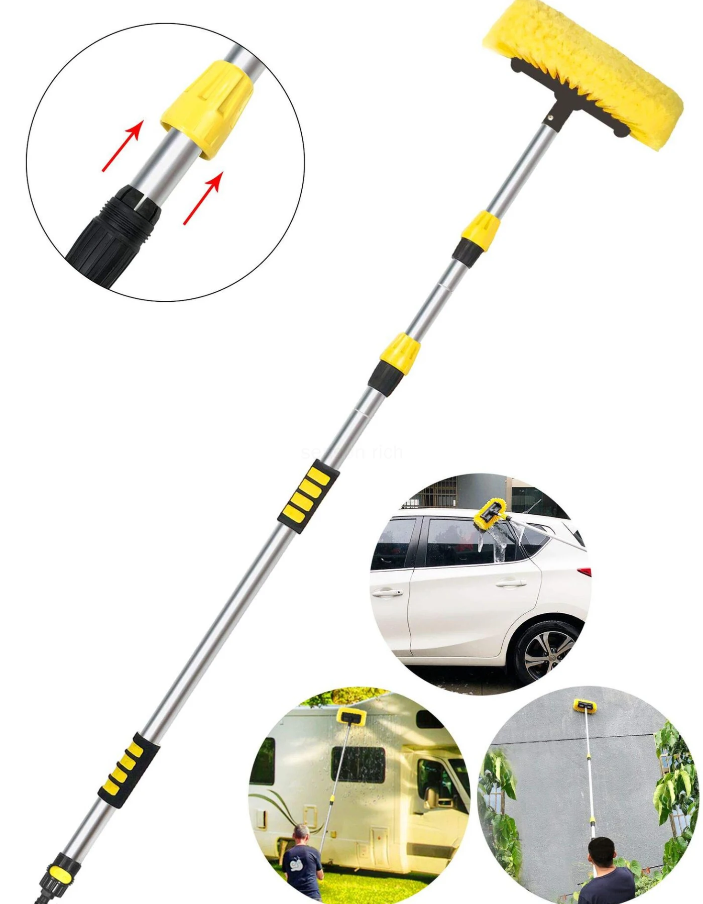 New Car Automatic Telescopic Long Rod Spray Water Brush Auto Windshield Window Wipe Glass Cleaner Washing Tool