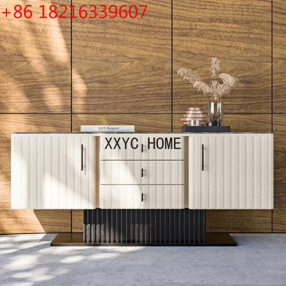 TAO Minimalist Light Luxury Sideboard Marble Hallway Entrance Cabinet Locker Chest of Drawers