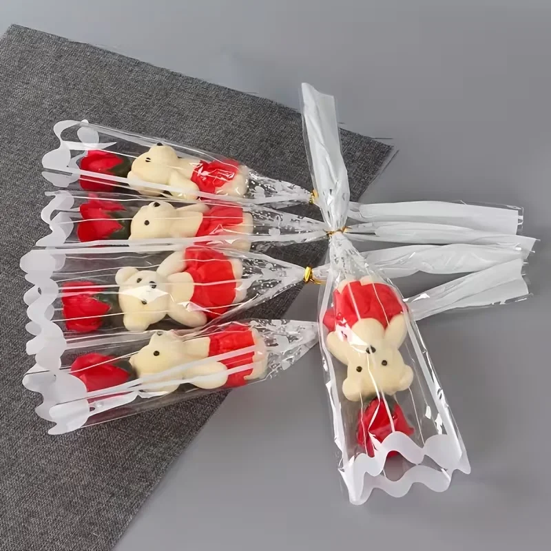1/3 Stück Rosenbär Künstliche Blumensträuße für Valentinstag DIY Geschenk Dekoration Hochzeitsdekoration Partyzubehör Heimdekoration – Detail 7