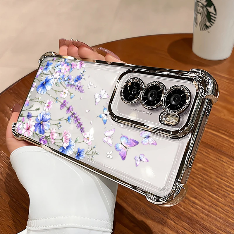 Lavender Butterfly Pattern Phone Case For Infinix Hot 70 60 Pro Plus 50i 40 10T 11 9 Play 10s NFC Soft TPU Shockproof Cover Etui