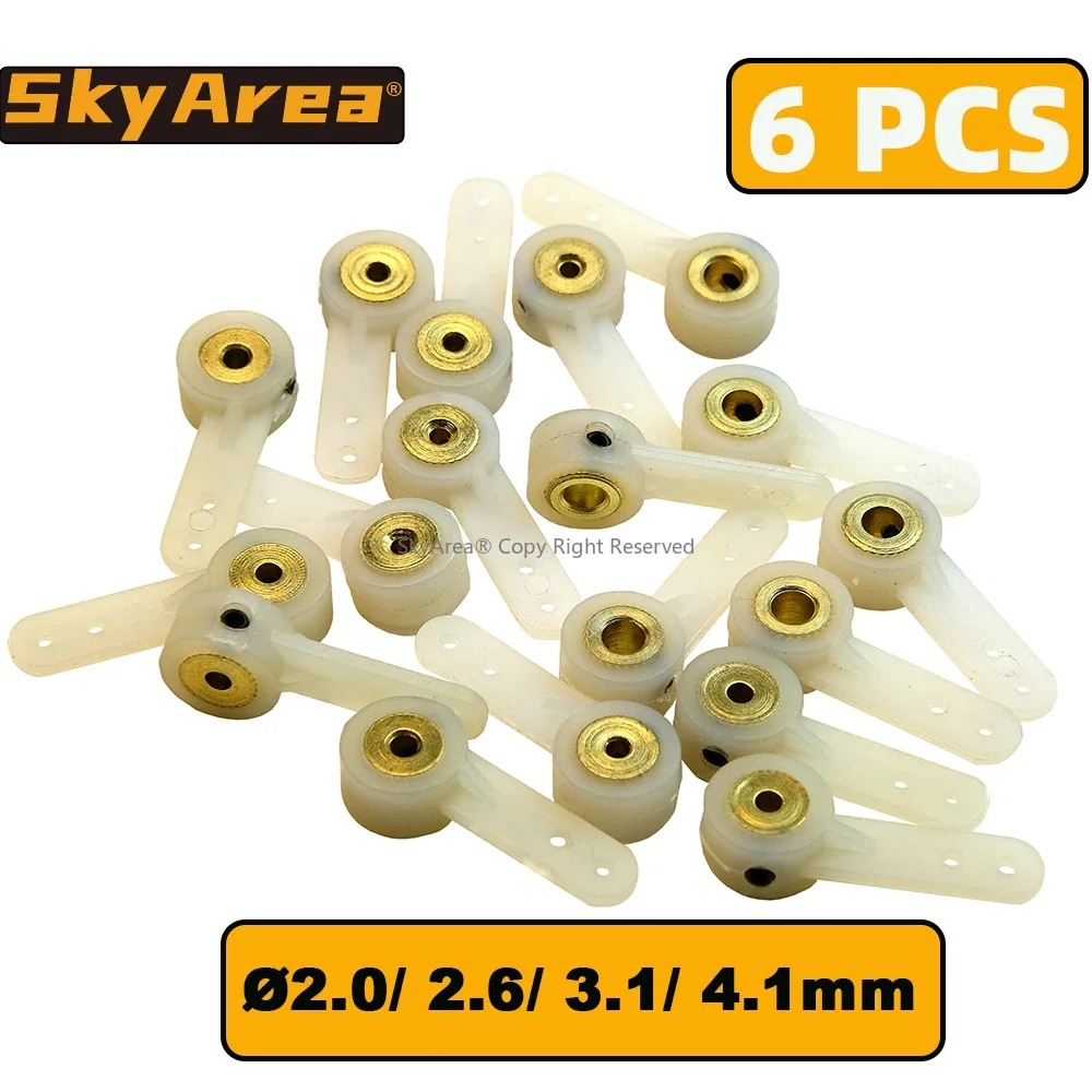 6pcs Diameter 2.1/2.6/3.1/4.1mm Rudder Arms Retract Landing Gear Steering Arm DIY Accessories for RC Fixwing Airplanes Parts