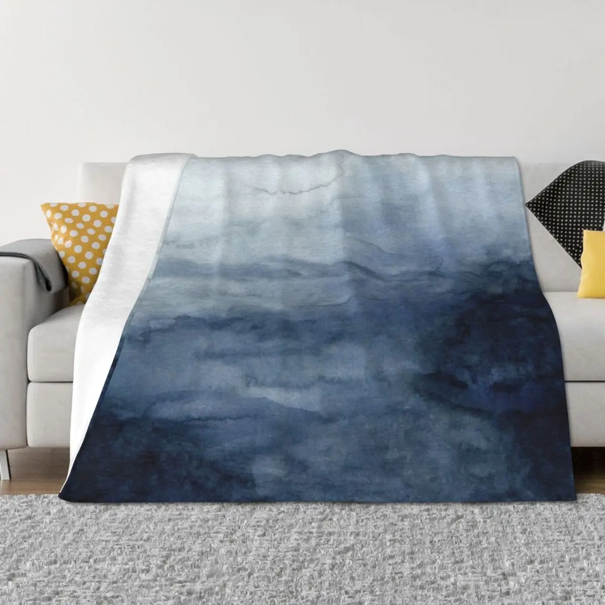 

Indigo Abstract Painting | No.2 Throw Blanket Blankets For Sofas Summer Fashion Sofas Custom Blankets