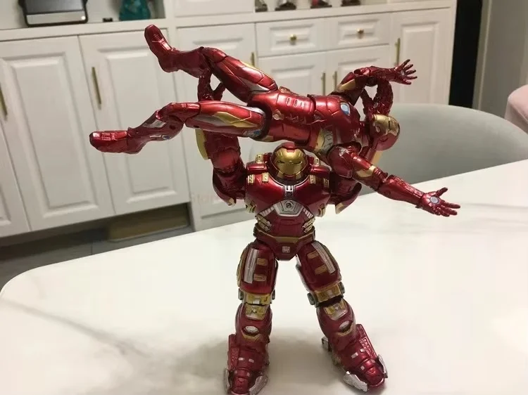 New 17cm Avengers Iron Man Mk44 Hulkbuster Action Figures Mech Iron Man Knuckle Movable Toy Collects Alloy Models Birthday