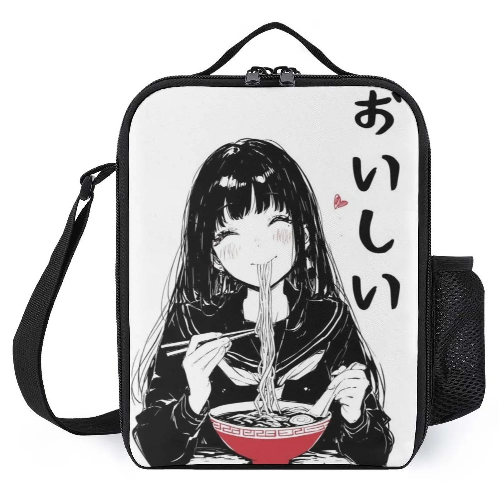 

Ramen аниме девушка Oishii Bolsa холодная сумка с принтом сумка для обеда коробки для обеда для изоляции еды сумка для ланча