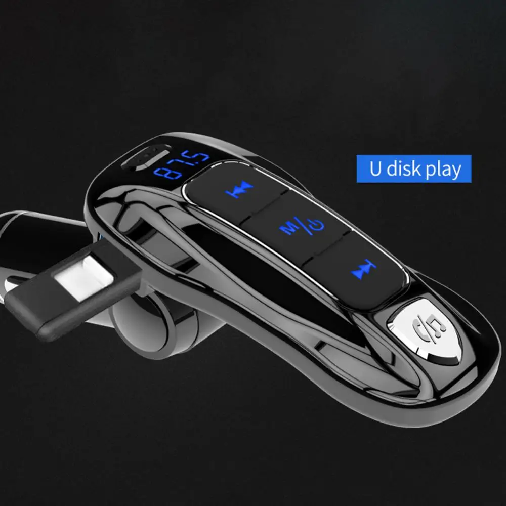 Fm bluetooth duplo usb rádio modulador transmissor de carro sem fio mp3 player mãos livres carregamento rápido carregador usb carro fm bluetooth