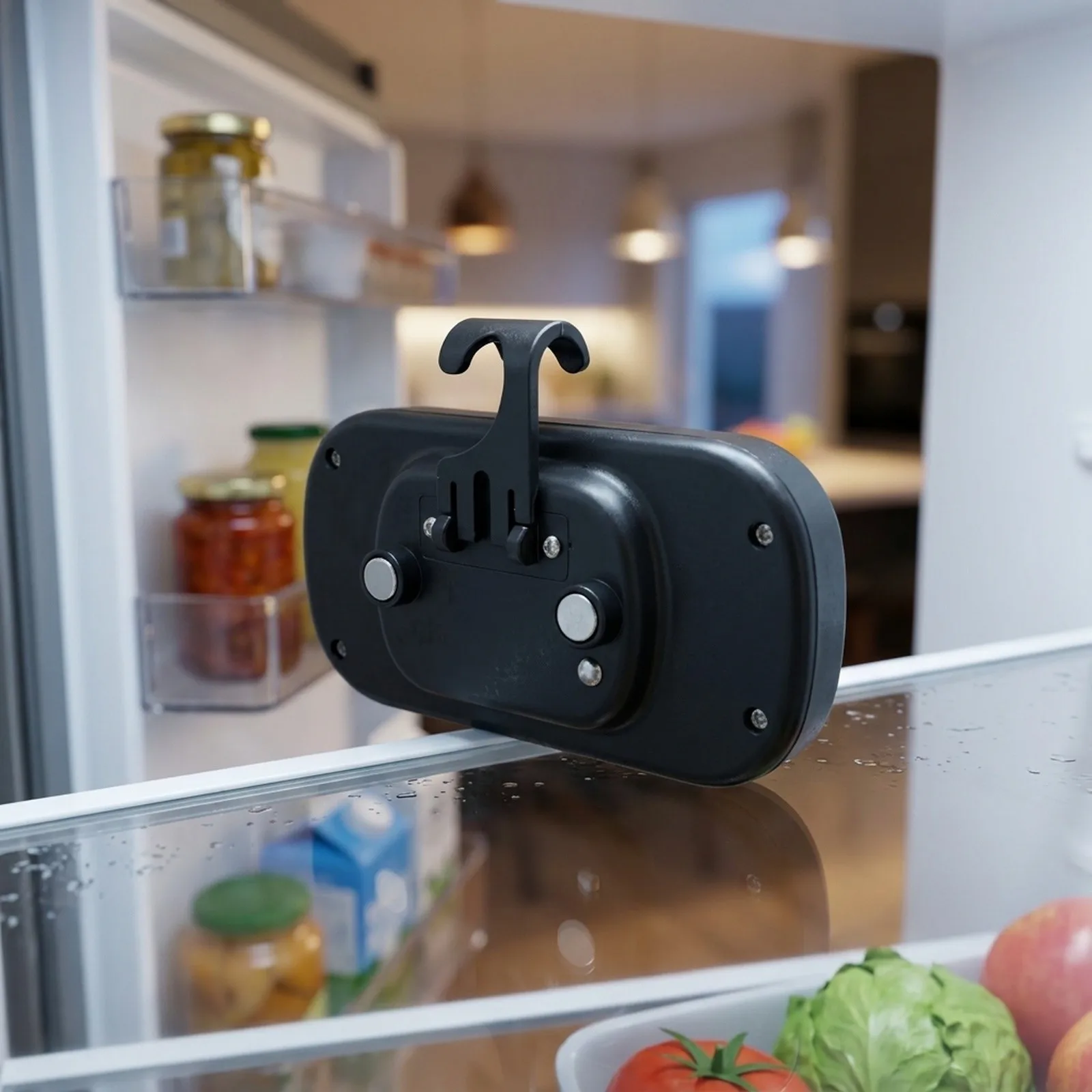 LCD Thermometer Fridge Thermometer For Food Storage Black Temperature Measurement Device Measures -4 F To 122 F
