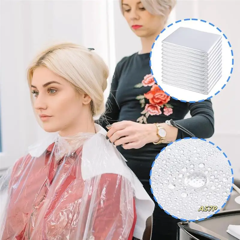 

100 Pcs Disposable Capes Disposable Capes Hair Salon For Barbers,Beauty Salon,Hair Dye Coloring Apron Shawl Hairdressing Cape