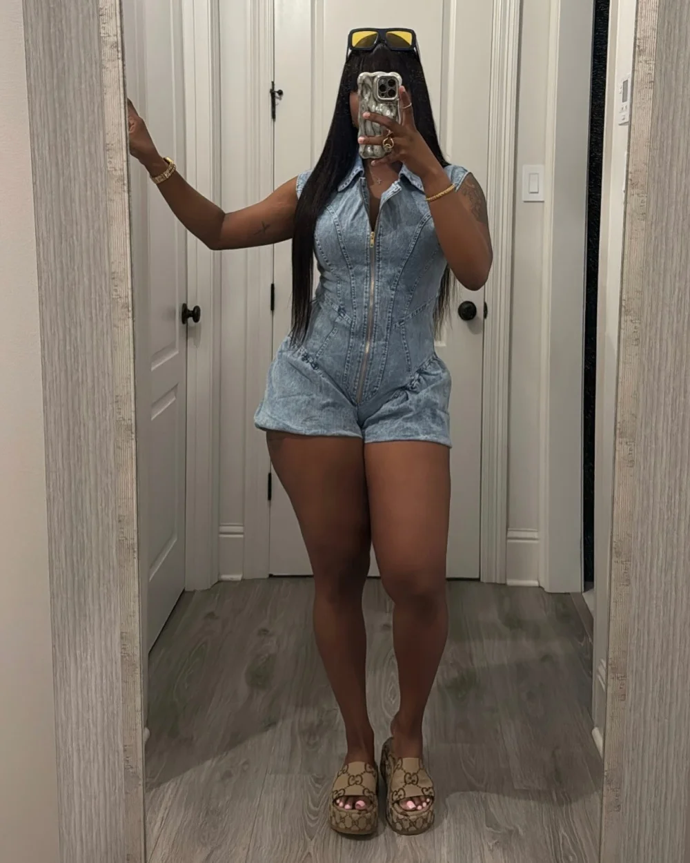 Women Rompers Summer Casual Sleeveless High Waist Stretch Denim Short Jumpsuit Streetwear Lady Bodycon Straight Jeans Rompers