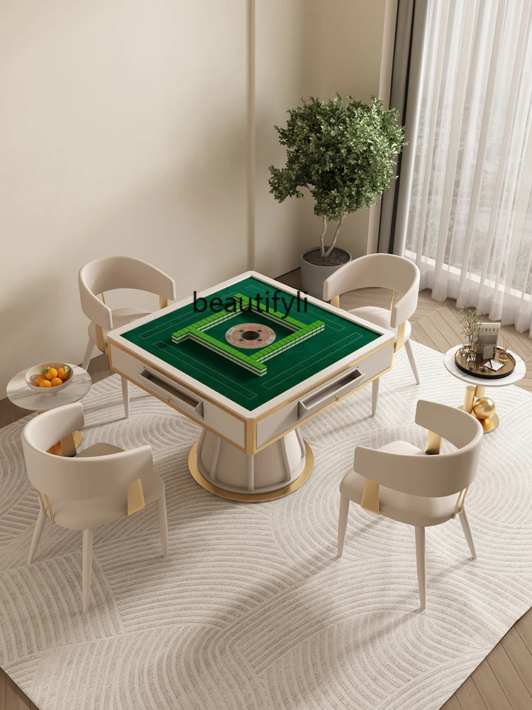 Plastic Products (Flower Pots) Dining Table Integrated Light Luxury Mute King Multi-Functional Rock Board Mahjong Machine