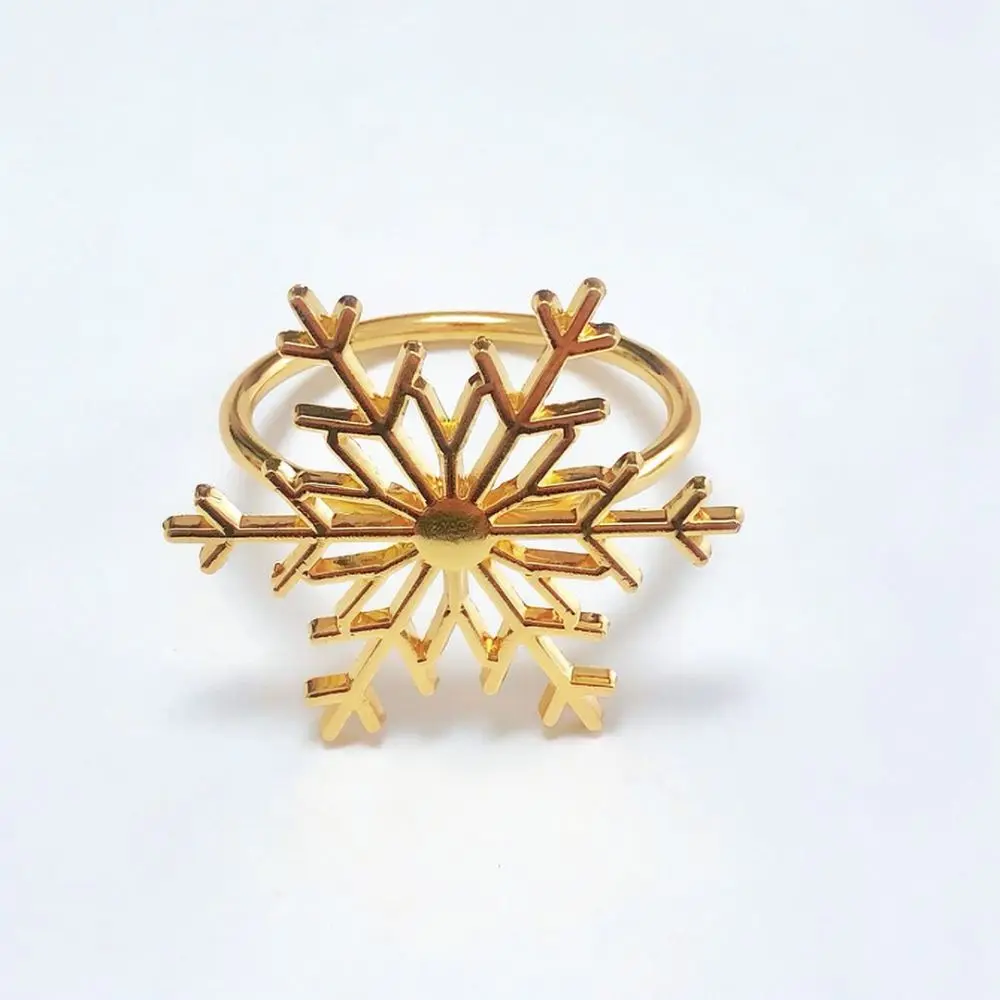 High Quality Snowflake Napkin Rings Metal Table Decor Holders For Formal Dinner Party Banquet Napkin Buckles Supplies
