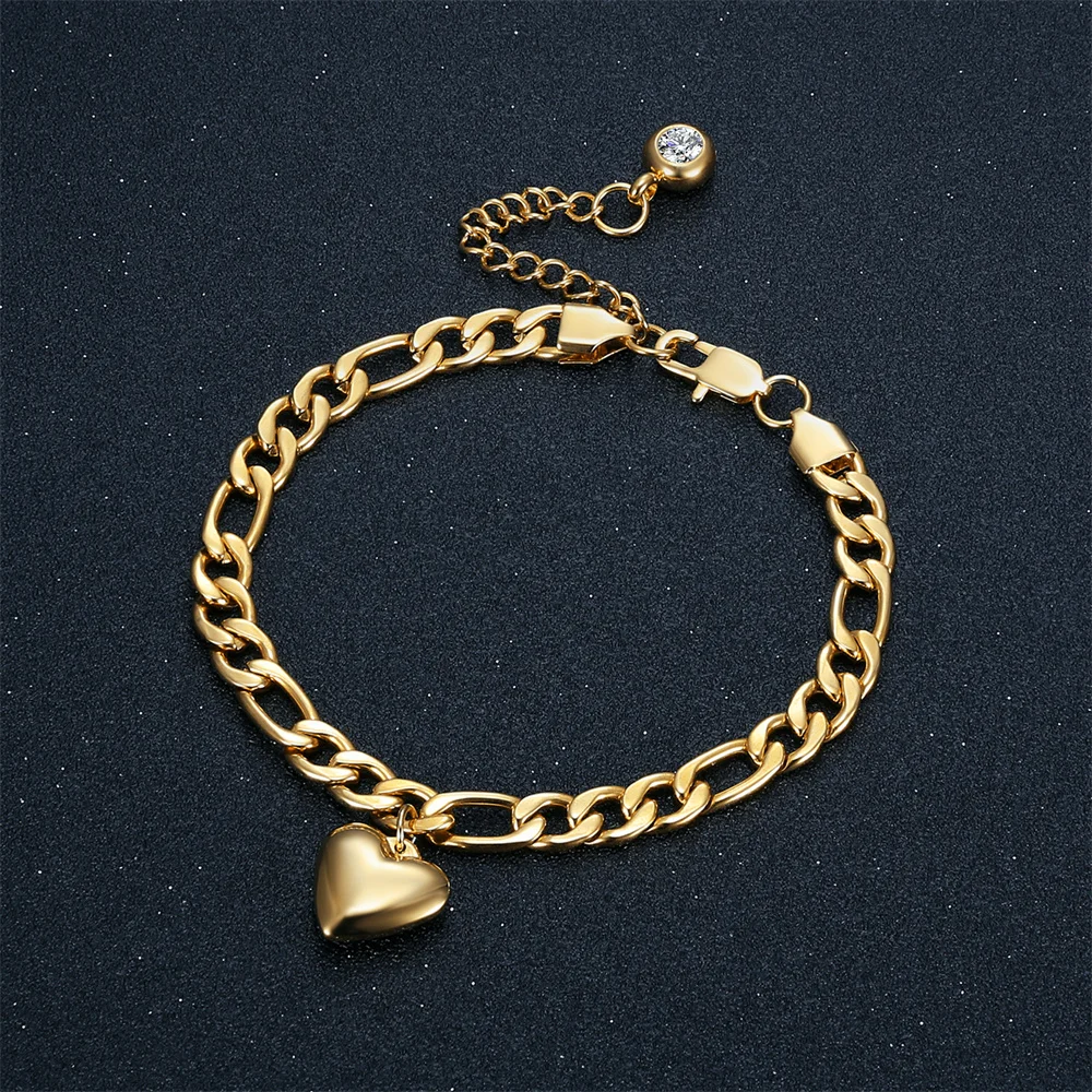 Punk Figaro/Cuban Chain Anklet For Women Gold Silver Color Stainless Steel Ankle Bracelet On the Leg Foot Beach Jewelry Gift