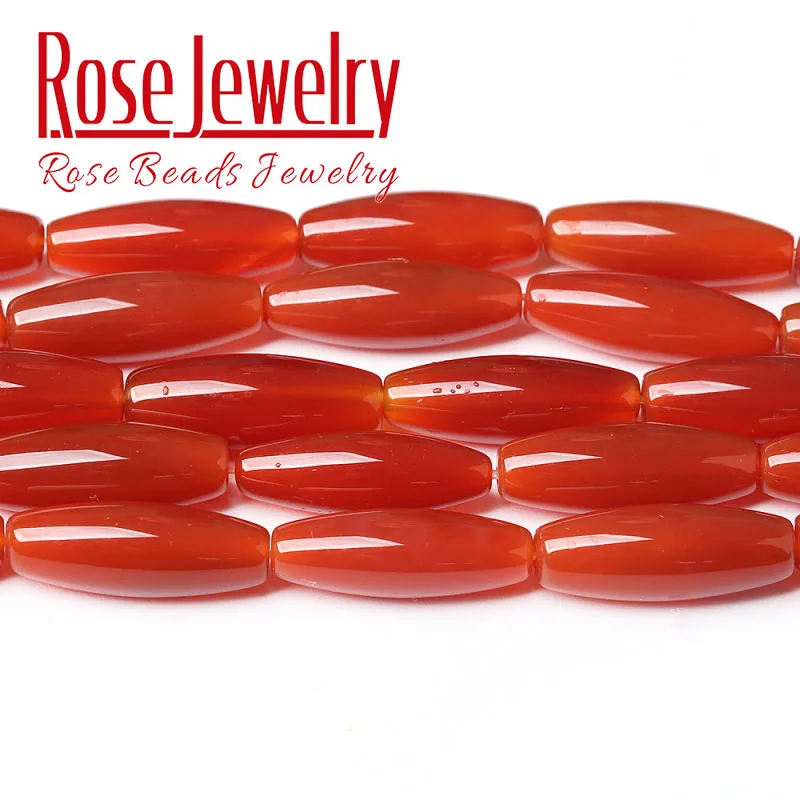 

Natural Red Agates Beads Oval Rice Shape Stone Loose Beads For Jewelry Making DIY Handmade Bracelet Necklace Accessories 15"inch