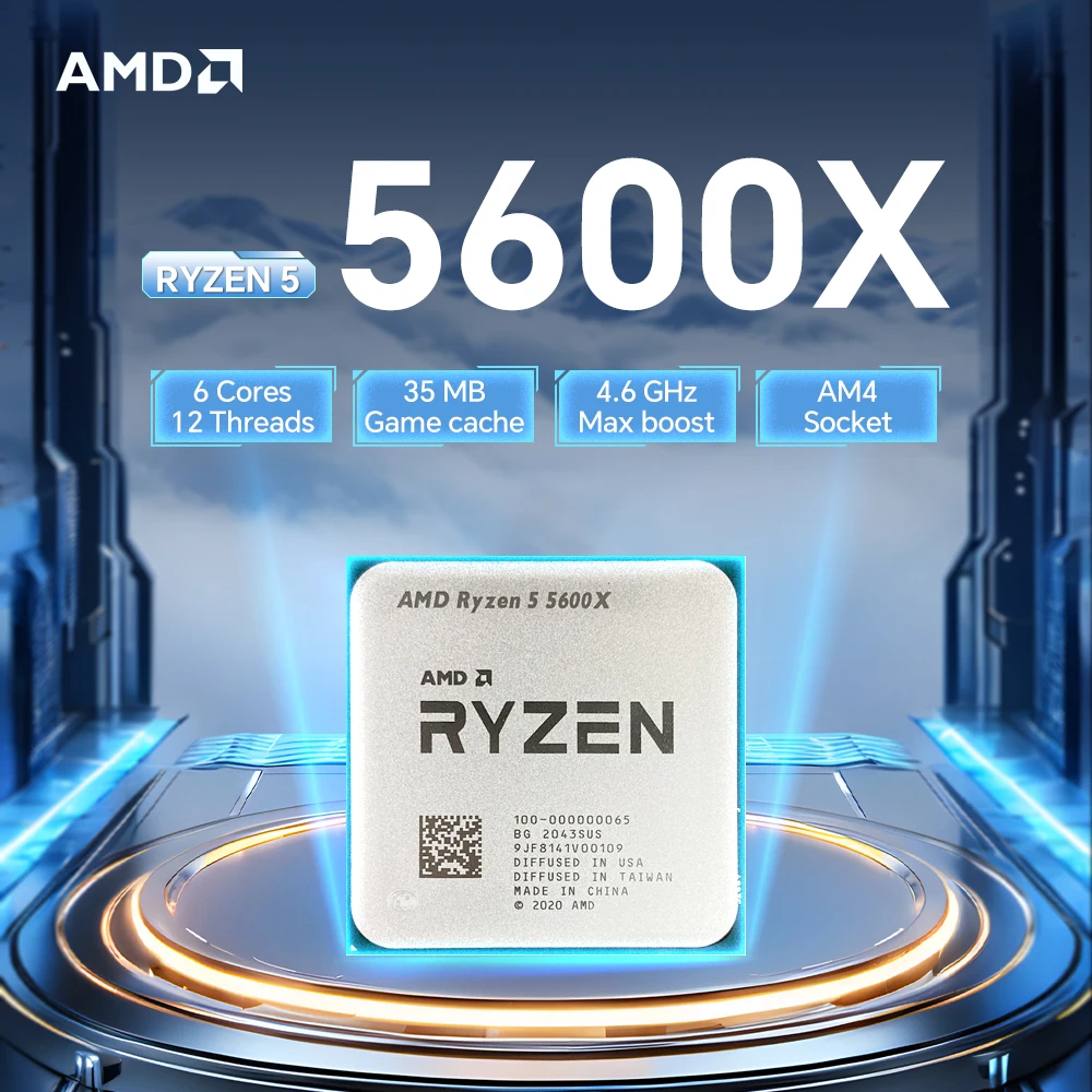 معالج AMD Ryzen 5 5600X الجديد لوحدة المعالجة المركزية للألعاب 6-Core 12-Thread 65W 7NM L3=32M 3.7 جيجا هرتز DDR4 مقبس AM4 R5 5600X ولكن بدون مروحة #2